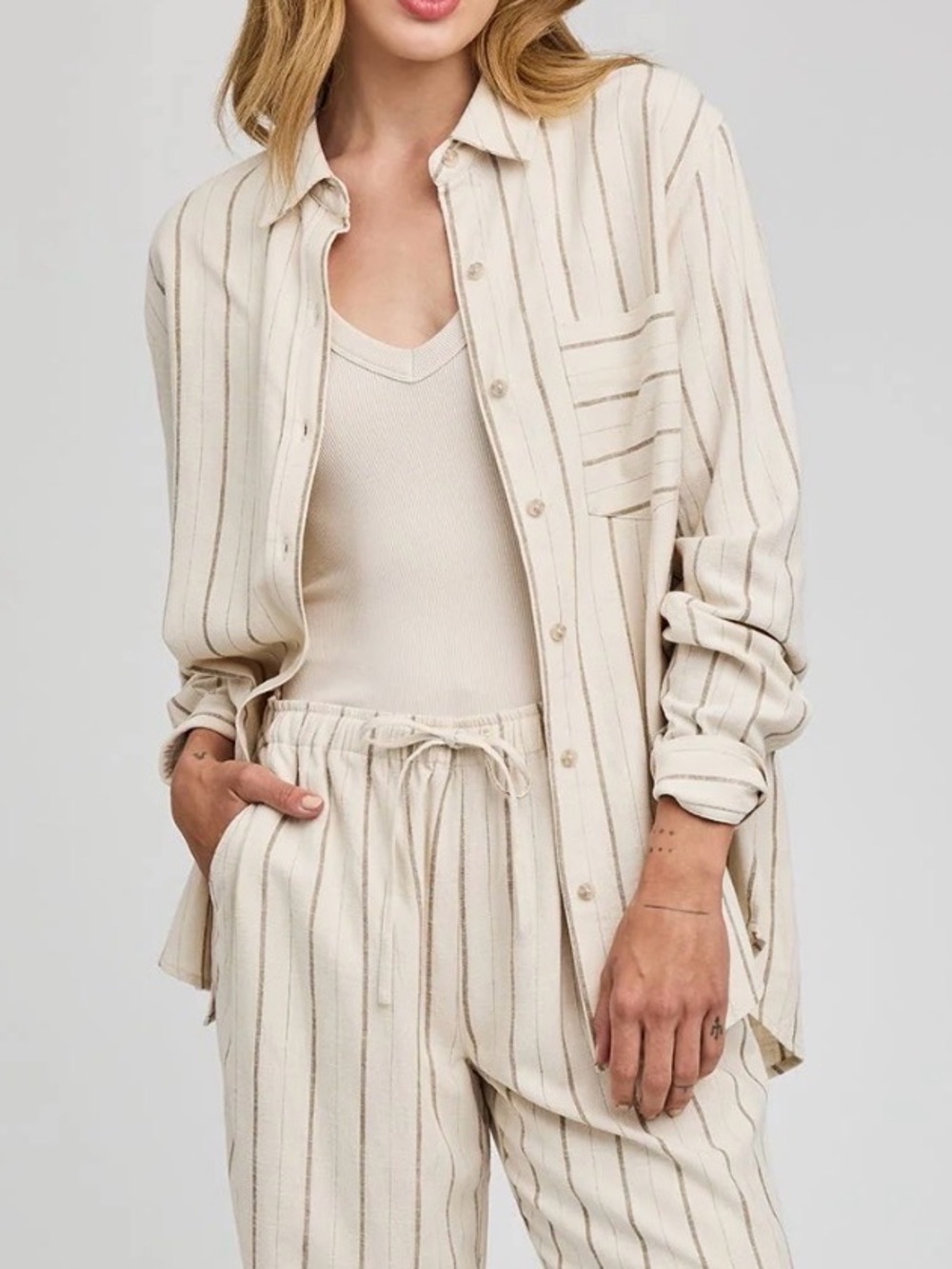 Gentle Fawn Portia Button Down-Linen Stripe
